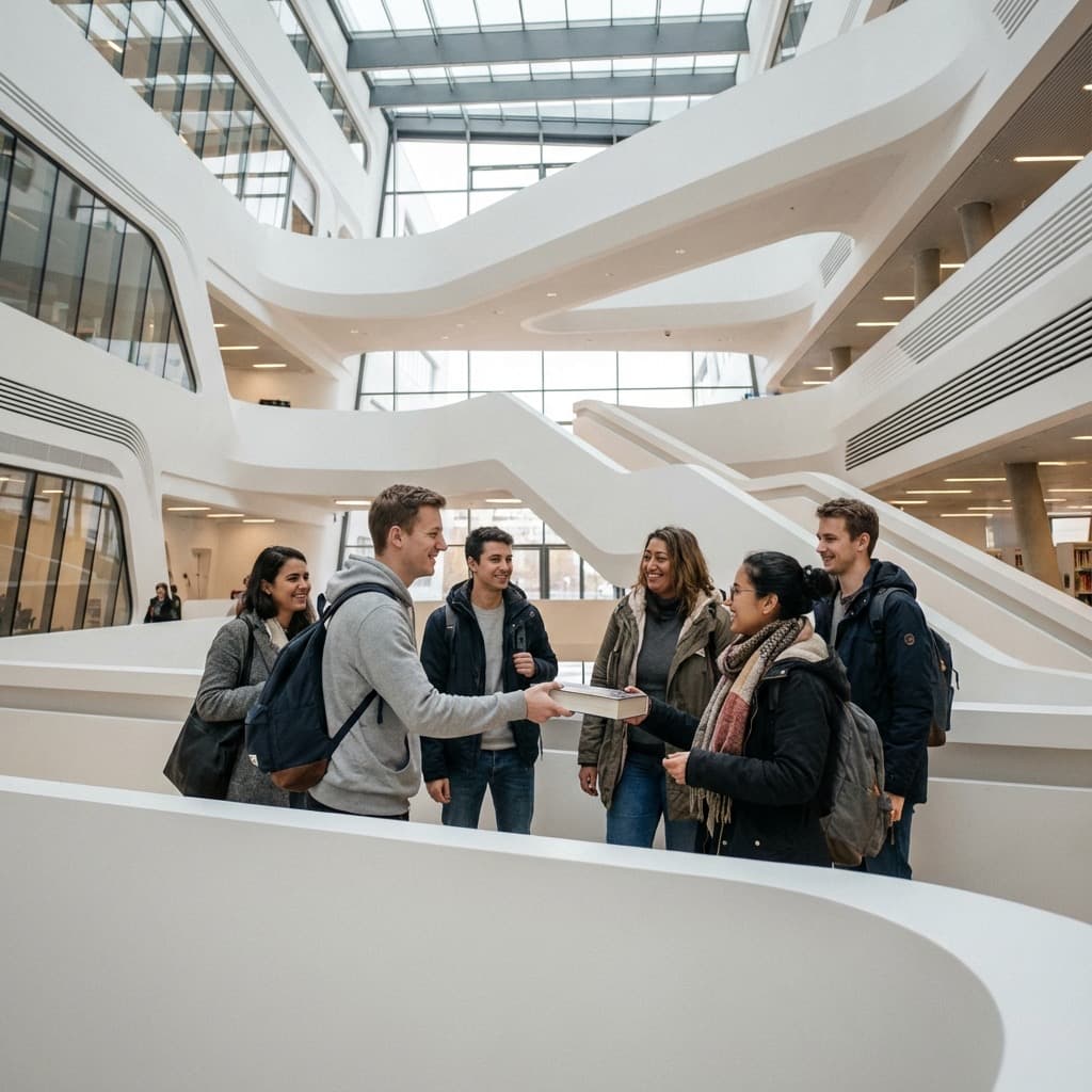 Studierende tauschen Bücher aus